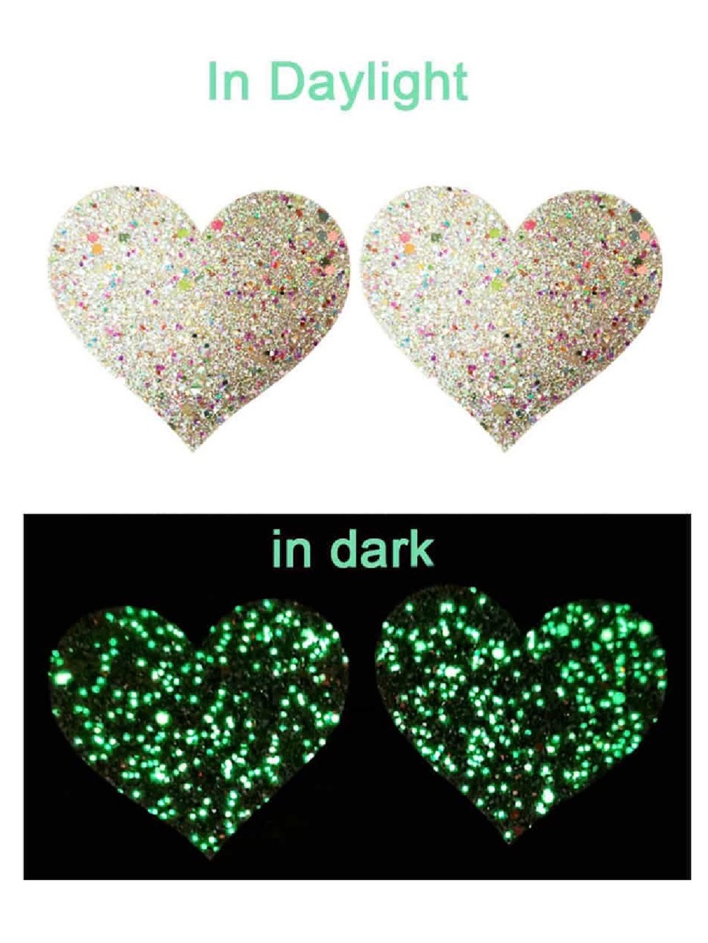 Glow in The Dark Glitter Silicone Pasties
